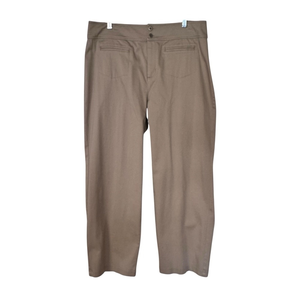 Chicos Pants Womens 3 XL Khaki Wide Leg Stretch Casual Career Trouser Casual